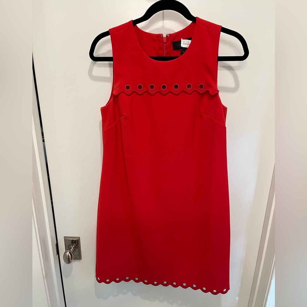 Vintage J crew size 4 red shift dress with fun cutout detail